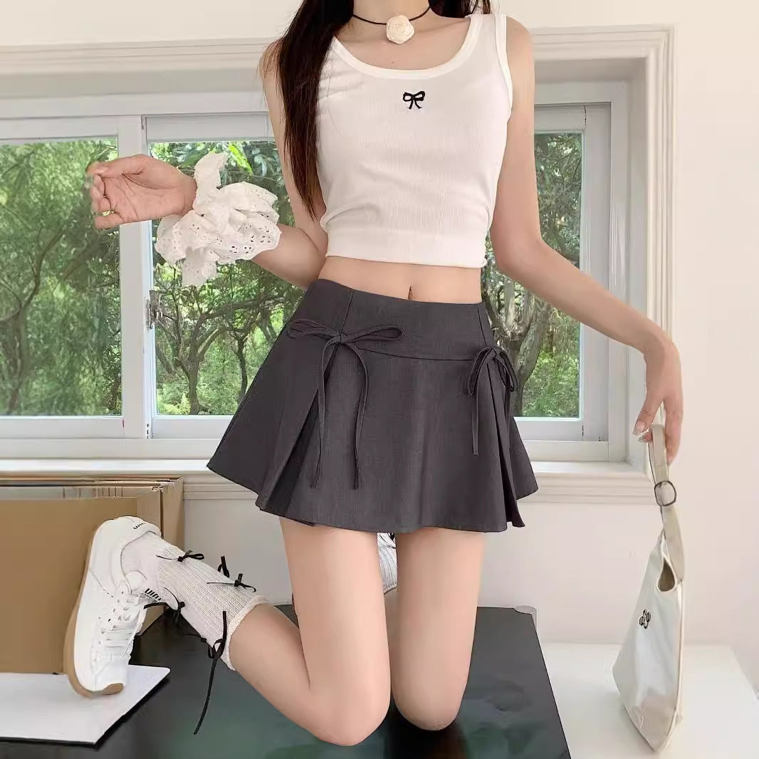 Hot Girl Design Bow Lace-up Skirt