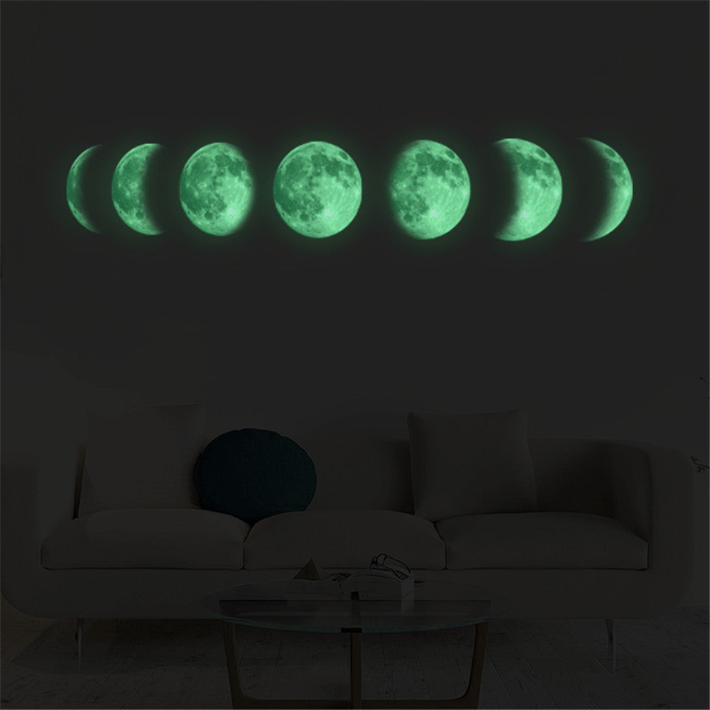 Pegatinas de pared con mapa de luna luminosa que cambian de mapa