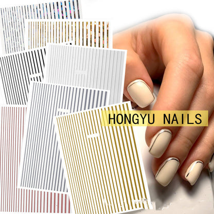 Nail art fluorescent line adhesive stickers