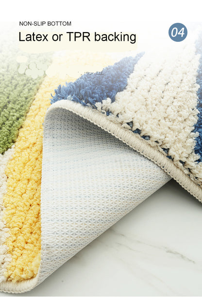 Microfiber top fast drying bath mat