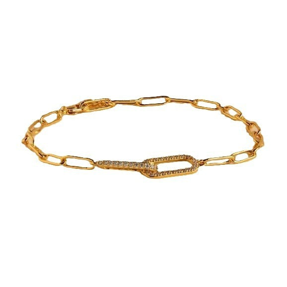 Pulsera con símbolo infinito de circonitas con incrustaciones de cobre para mujer