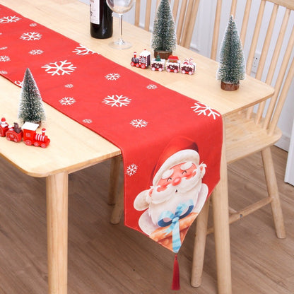 Mantel navideño con estampado doble de muñeco de nieve