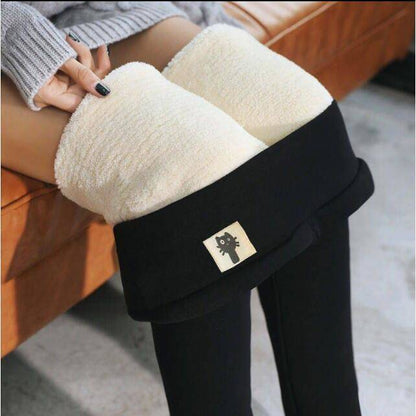 Women's Winter Outerwear Lambswool Cotton Slim Fitted Waist High Waist Warm-keeping Pants