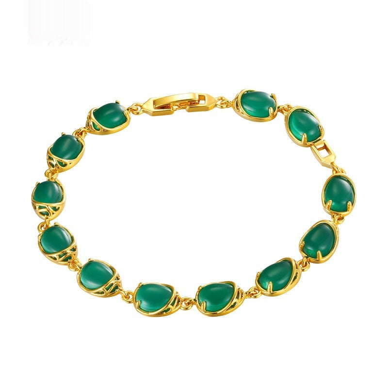 Emerald Malay Jade Elegance Retro Bracelet