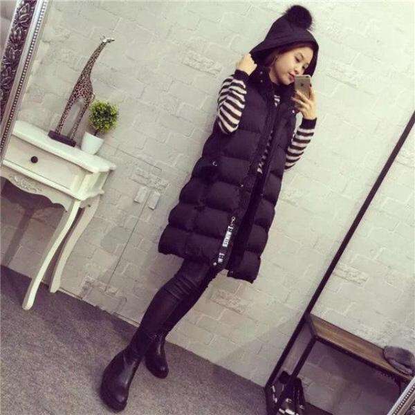 Down Cotton Vest Women's Mid-length Coat