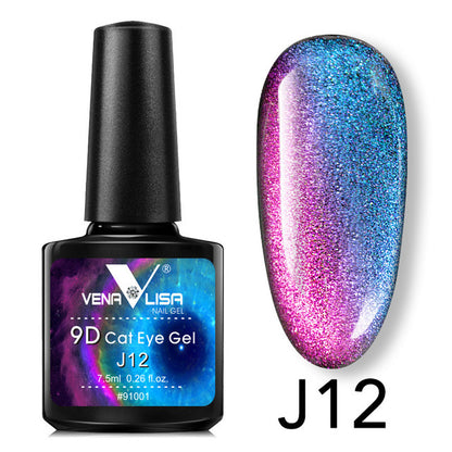 Esmalte en gel Venalisa 9D Cat Eye Magic Chameleon, esmalte en gel para manicura Galaxy Starry Magnetic Multicolor, 5 ml