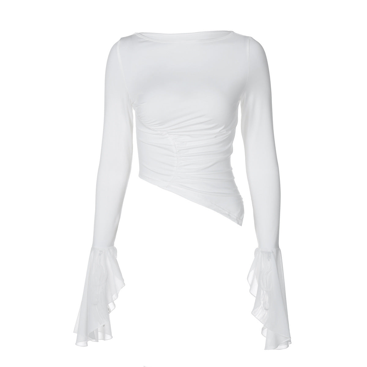 Women's Fashion Tight Pleated Mesh Top