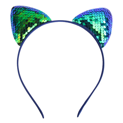 Quicksand Children's Cartoon Sweet Headband Hairpin Flip Scale Sequined Cat Ears Accessory