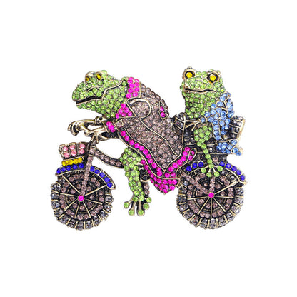 Medieval Ornament Vintage Frog Bicycle Brooch