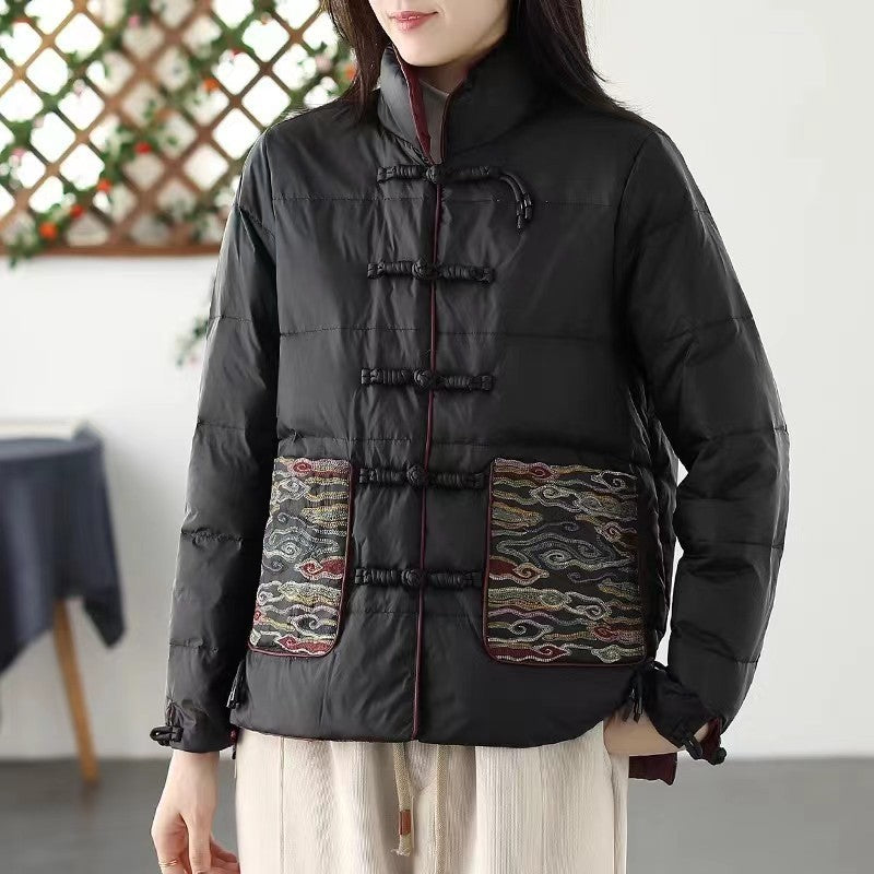 Women's Clothing Short Embroidery Down Jacket Women