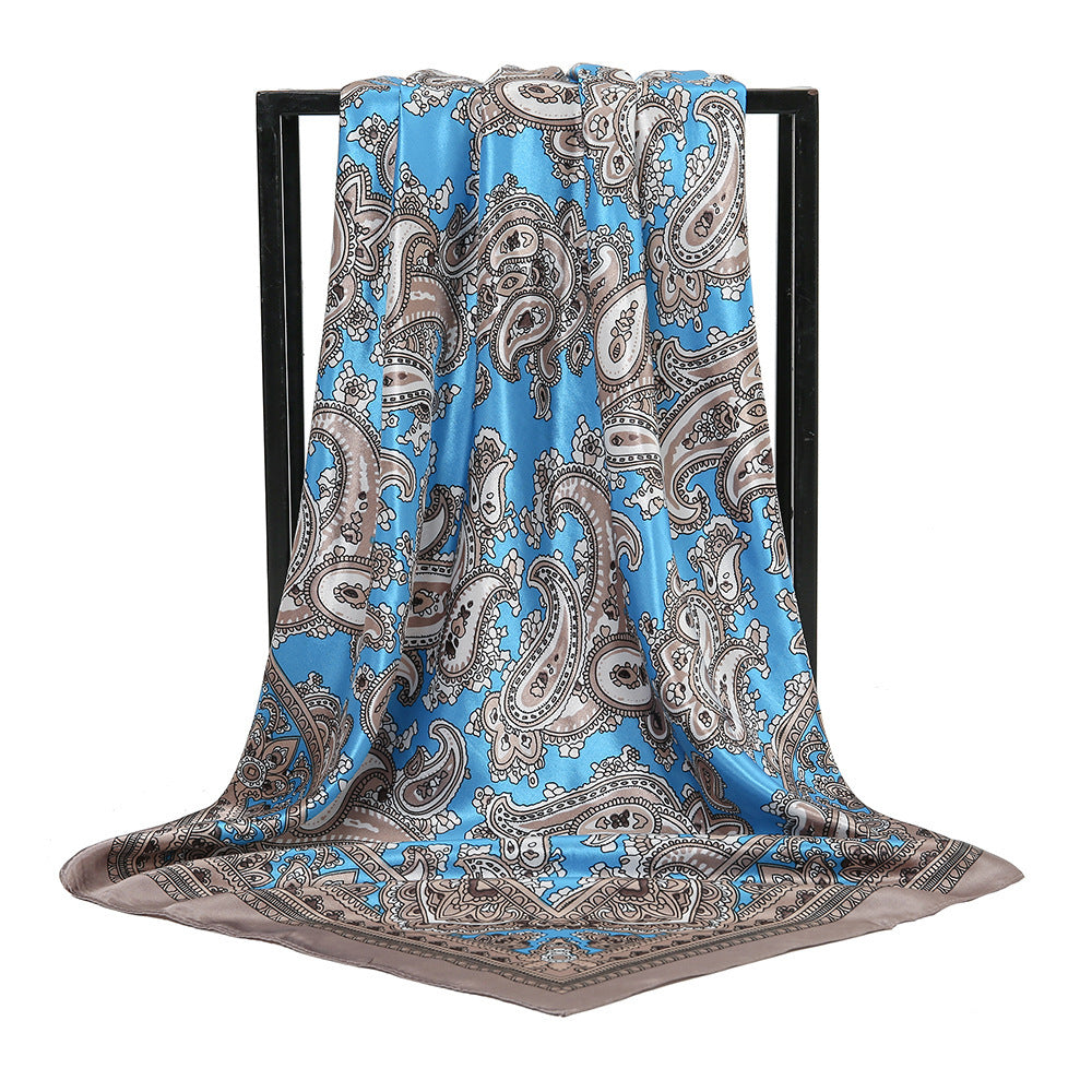 Paisley Printed 90 Square Scarf Retro Fashion Shawl