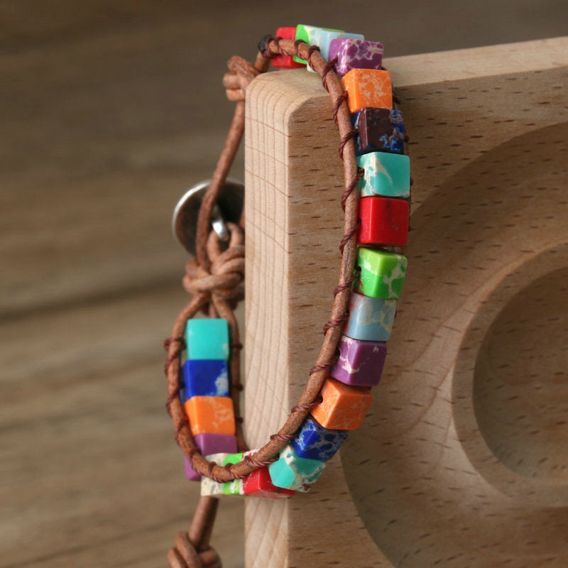 Square Emperor Stone Woven Bracelet