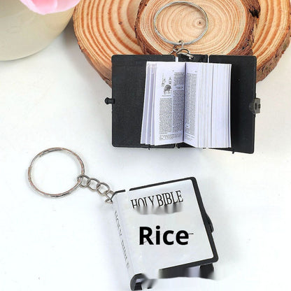 Retro Small Sutra Text Keychain Pendant English Diamond Pendant