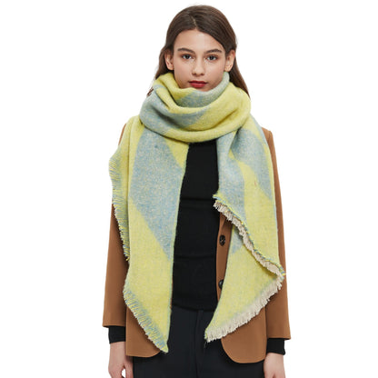 European And American Yarn Rhombus Twill Scarf