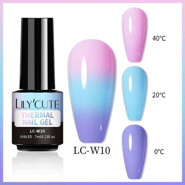 Esmalte de uñas que cambia de color con gel térmico