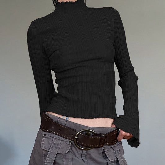 New Slim Fit Slimming Long Sleeves Knitted Top For Women