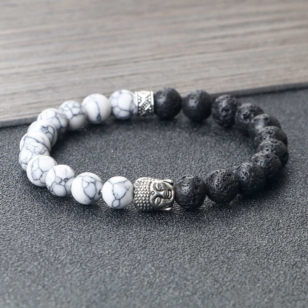 Pulsera de cuentas con joyas de mano para hombre