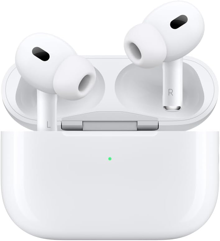 Audífonos inalámbricos AirPods Pro 2 de Apple, audífonos Bluetooth, Cancelación Activa de Ruido, Modo Ambiente, Audio Espacial Personalizado, Sonido de Alta fidelidad, Chip H2, Carga USB-C