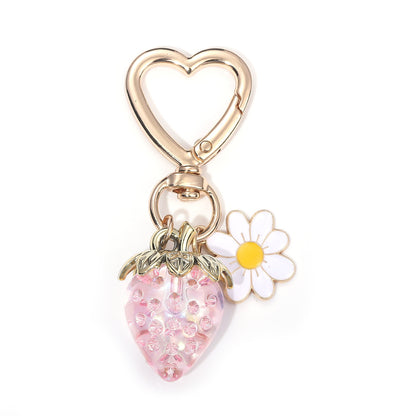 Strawberry Heart-shaped Keychain Accessory Pendant