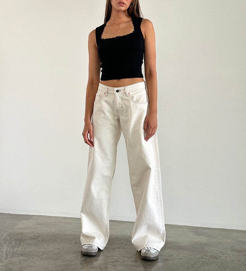 Street Wide Leg Denim Women's Pants