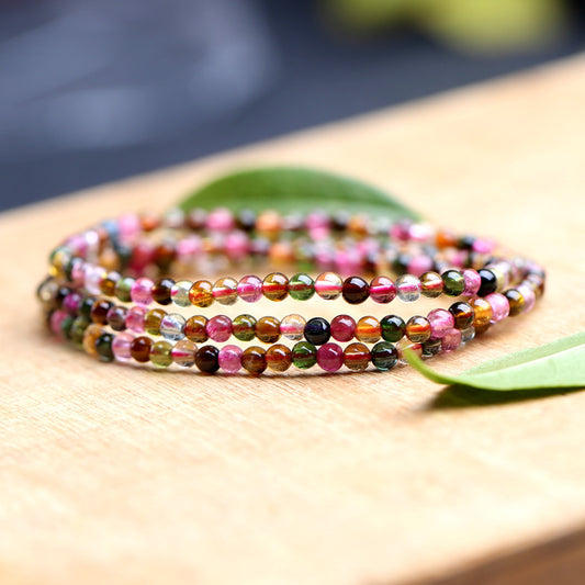 Colorful gemstone multi-circle bracelet