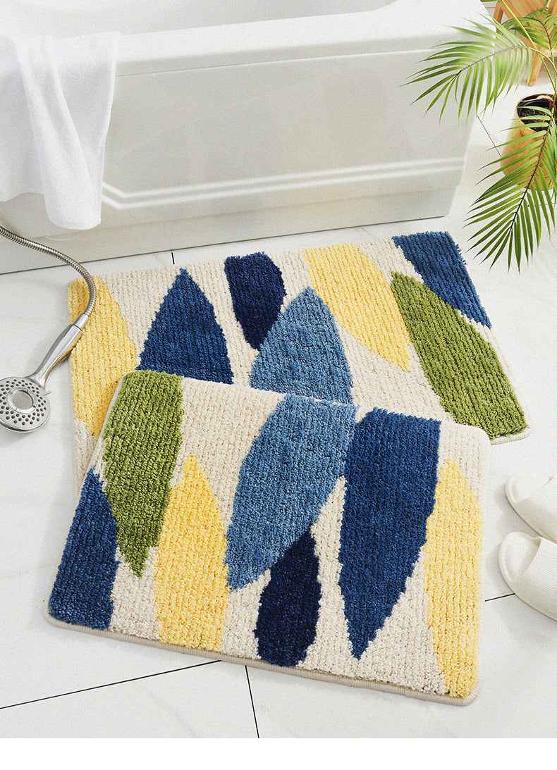 Microfiber top fast drying bath mat