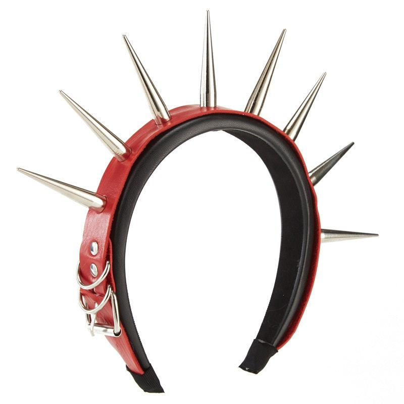 Handmade Rivet Leather Ring Punk Nail Headband Hair Accessory