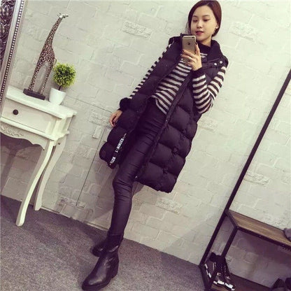 Down Cotton Vest Women's Mid-length Coat