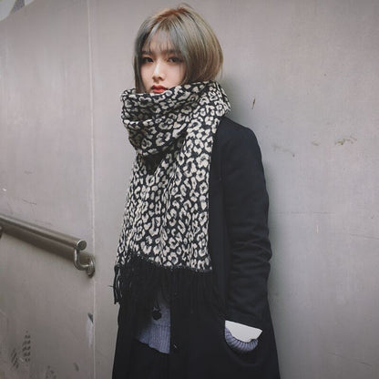 Women's Thick Warm Shawl Leopard Print Scarf