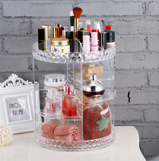 Organizador de maquillaje con forma de onda de diamante