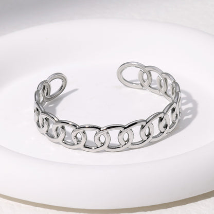 European And American Fashion Stainless Steel Open-ended Bracelet