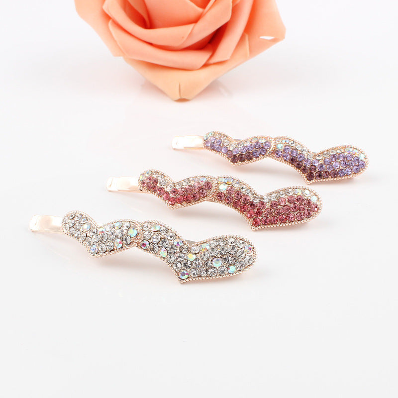 Accesorios para el cabello con diamantes de imitación en forma de corazón de estilo coreano para mujer