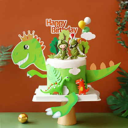 Decoración de pasteles para hornear muñeco de dinosaurio de cerámica