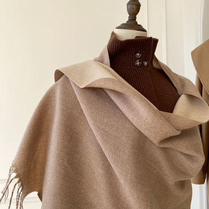 Double-sided Artificial Australian Wool Scarf Shawl