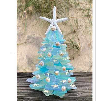 Decoración navideña DIY Árbol de Navidad azul Cristal Decoración creativa y única