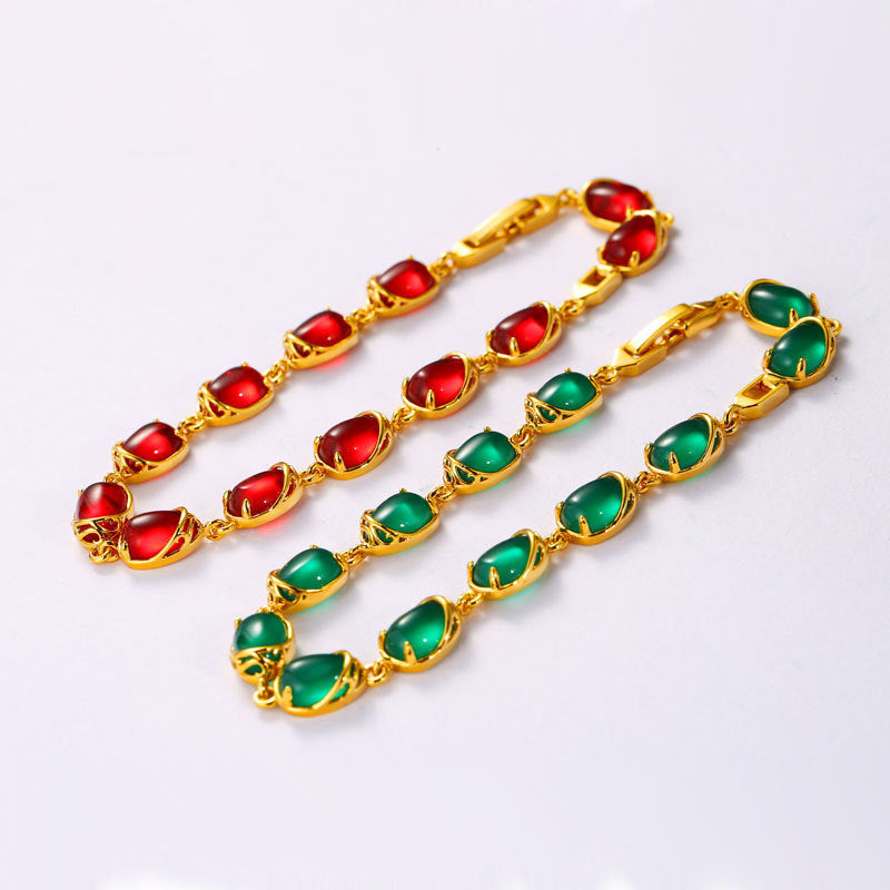 Emerald Malay Jade Elegance Retro Bracelet