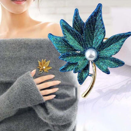 Broche de perlas de doble capa de moda para mujer