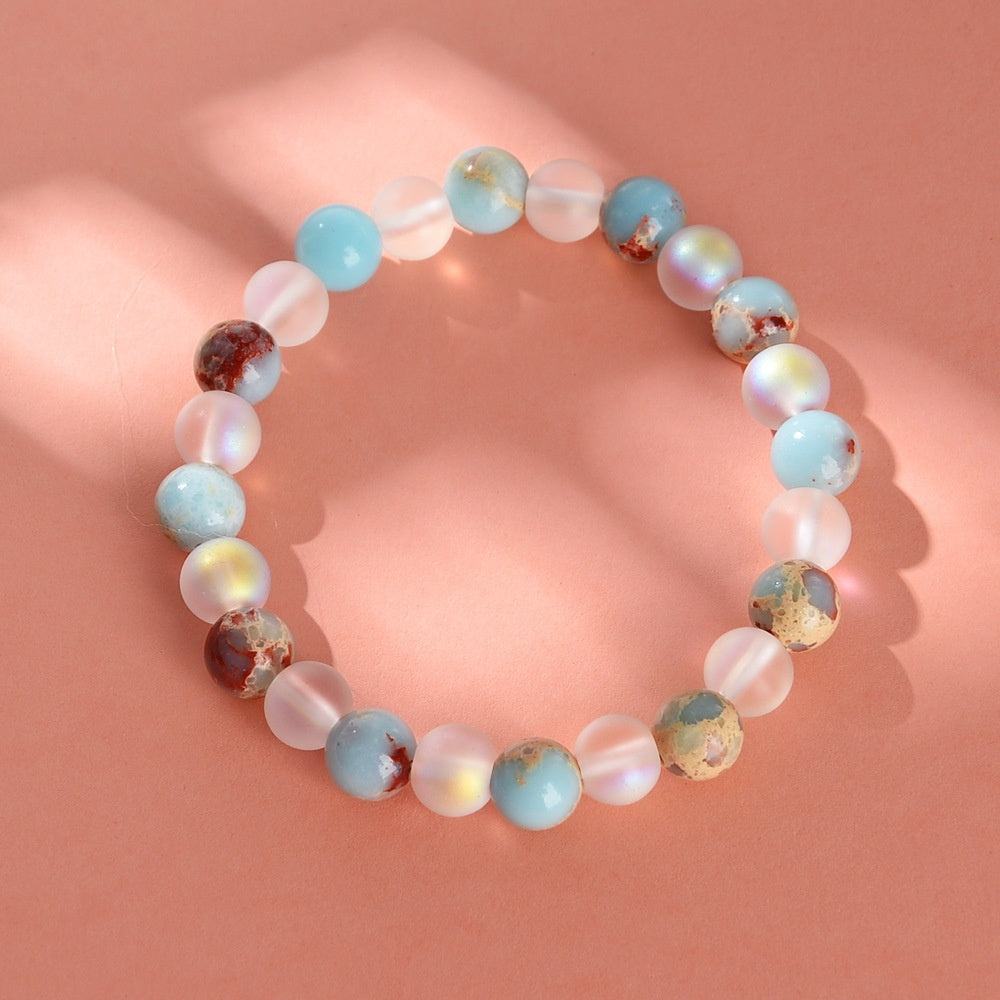 Shoushan Stone Frosted Colorful Crystal Bracelet