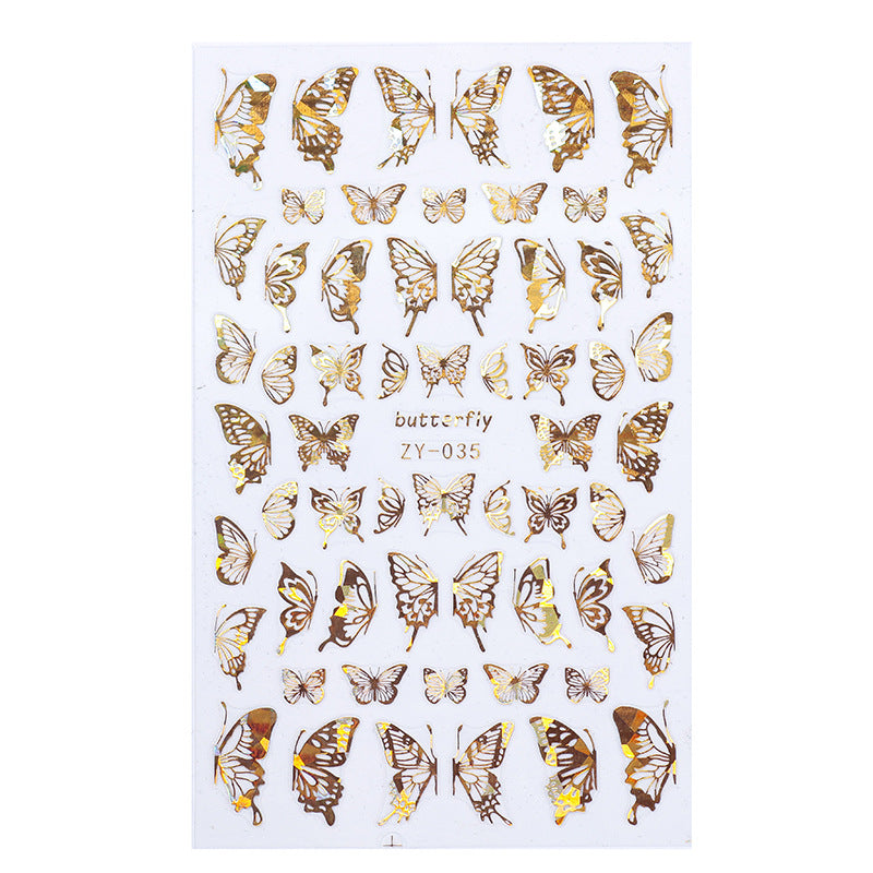 Simulation Thin Butterfly Laser Bronzing Nail Sticker