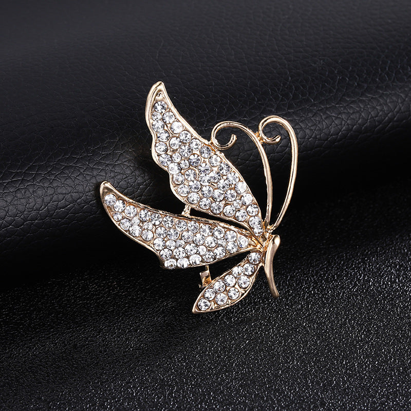 Rhinestone-encrusted Pearl Brooch Anti-exposure Accessories