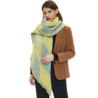 European And American Yarn Rhombus Twill Scarf