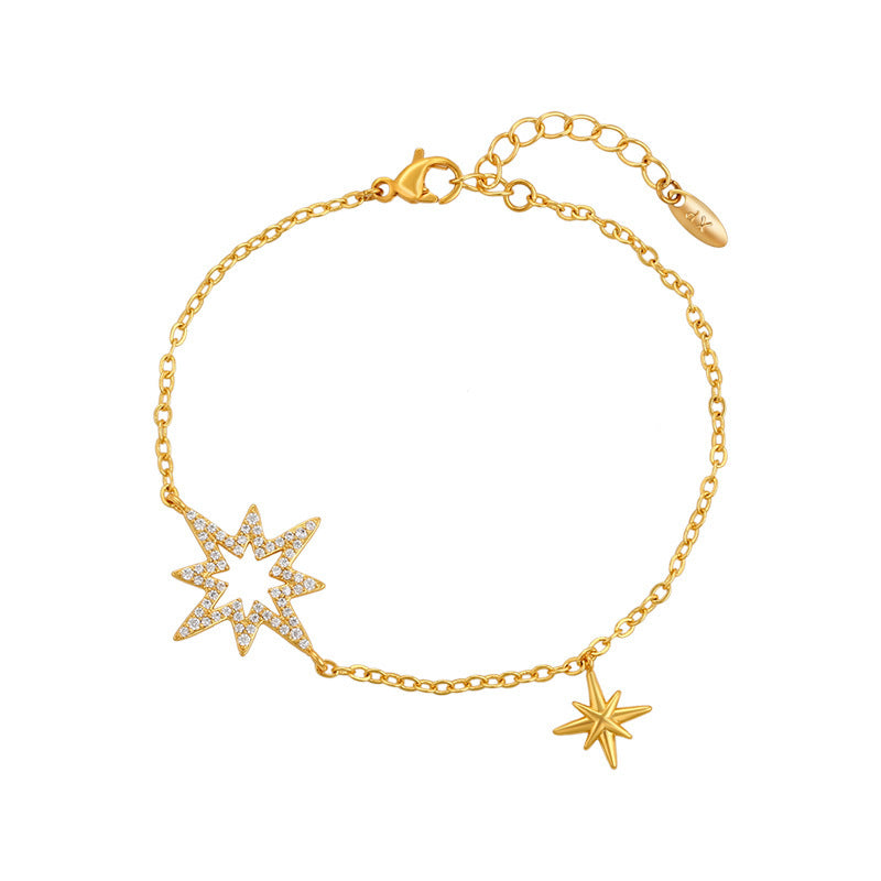 Adjustable Eight Awn Star Bracelet Korean Style Elegant High Sense Internet Celebrity XINGX