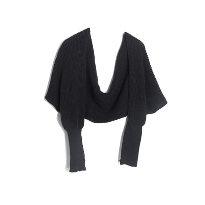 Solid Color Acrylon Belt Sleeve Wool Knitted Scarf