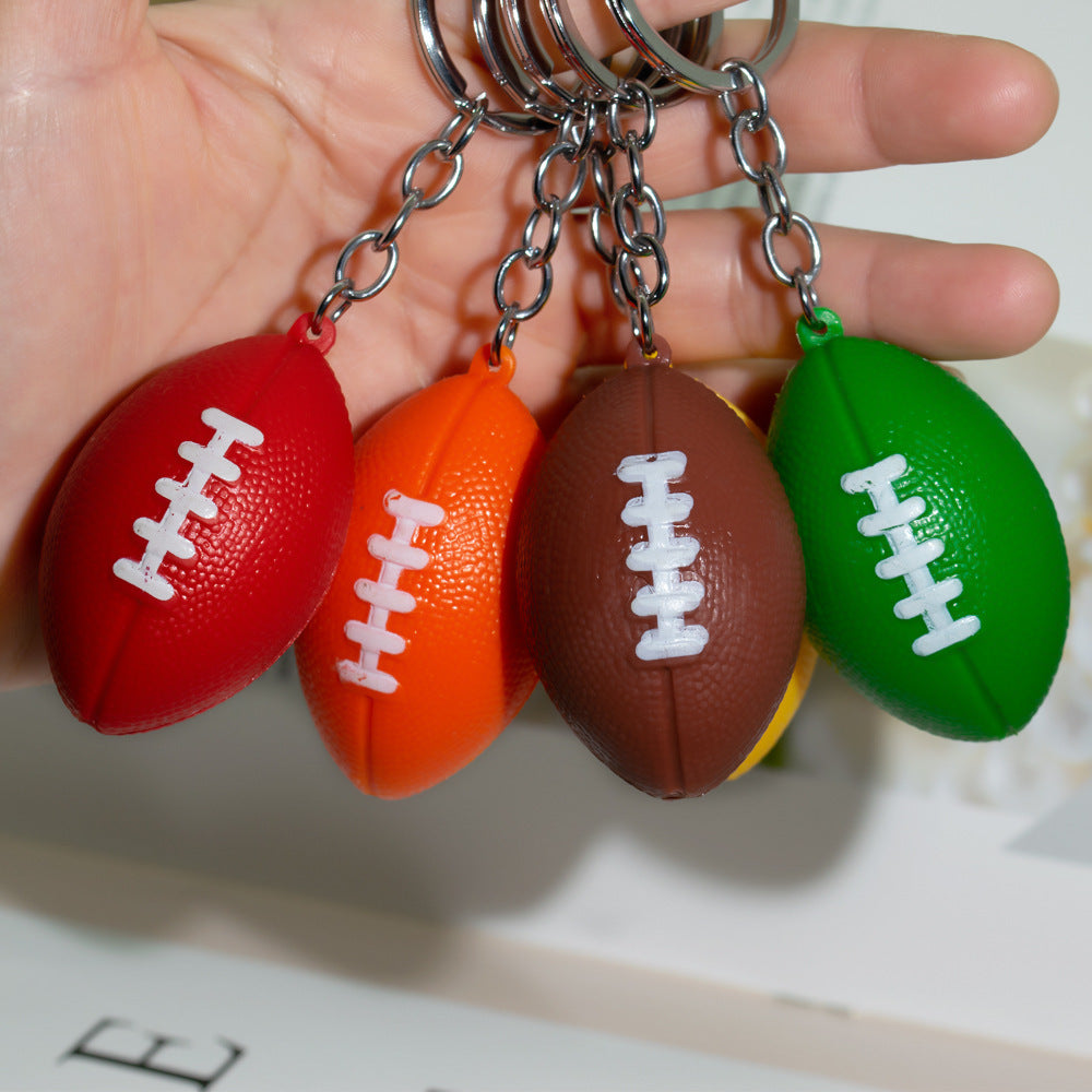 Non Foam Tumble Resistant Football Keychain