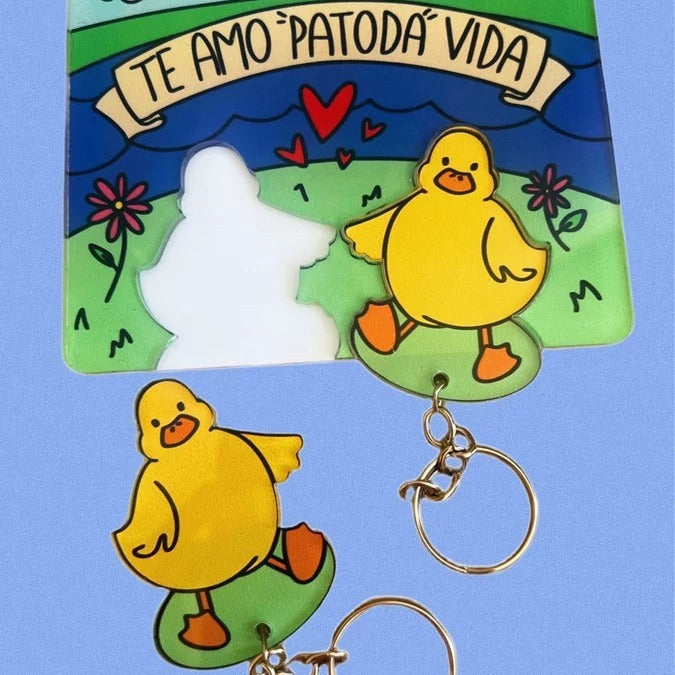 Llavero creativo y divertido con forma de pato en pareja