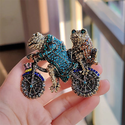 Medieval Ornament Vintage Frog Bicycle Brooch