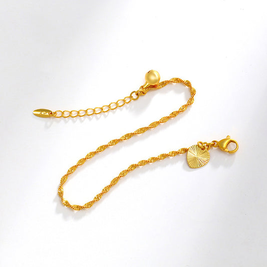 Simple Personality Pairs Water Wave Chain Bell Bracelet