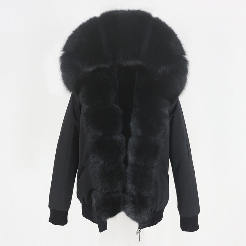 New Parka Thick Raccoon Fur Liner Detachable Jacket