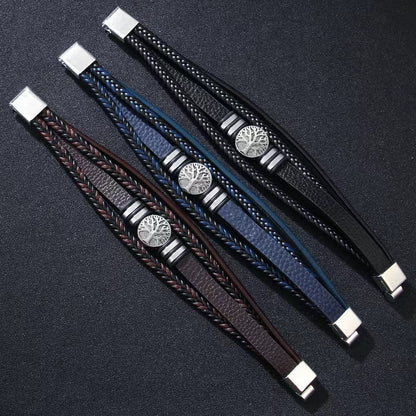 Fashion Personality Trendy Men Leather Bracelet