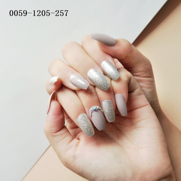 Fashionable Women's Long Pointed Nail Art With Sequins